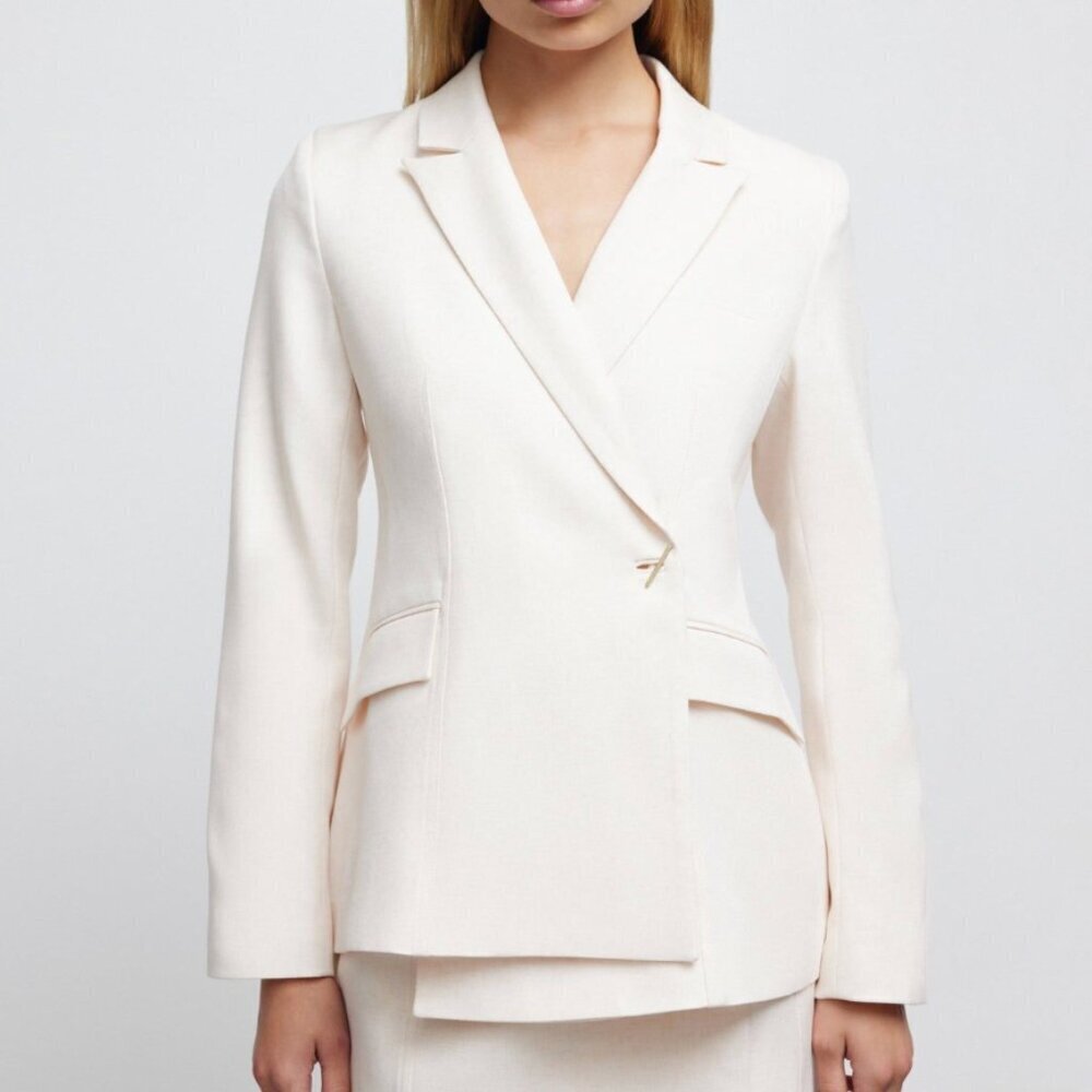 Significant Other Rozalia Blazer Single Breasted Peak Lapel Jacket Linen Pink 8